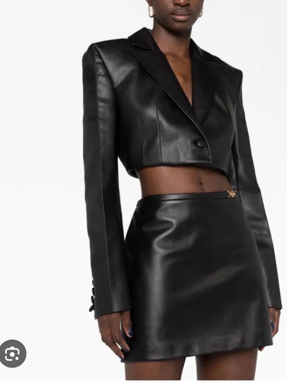 VERSACE 100% Lambskin Leather Mini Skirt